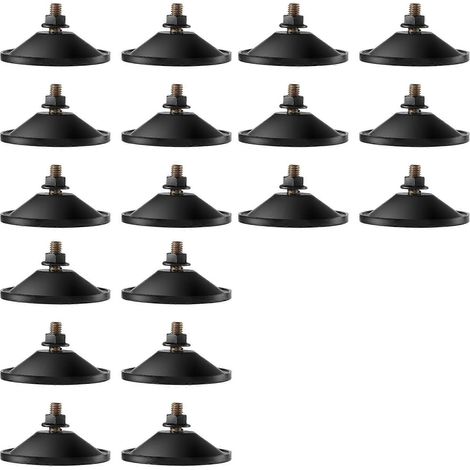 Lot de 18 petites ventouses, ventouses puissantes pour vitres, ventouses noires de 5,6 cm (2,2 pouces) avec vis. (1/5)