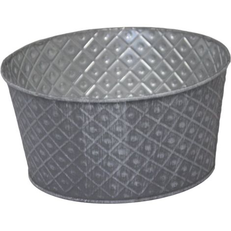 Pflanzgefäß Schale S Zink 8 x 16 x 16 cm grau Blumentopf
