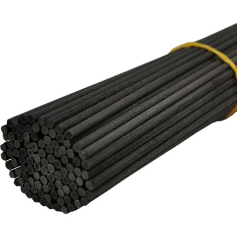 100 Bâtonnets de Recharge pour Diffuseur de Parfum en Fibre, Noirs, 20 cm x 3 mm, Lot de 100, Tiges de Renouvellement pour Diffuseur d'Arôme (1/4)
