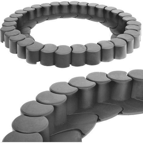 Clôture de jardin graphite 4.1 m, 32 pièces