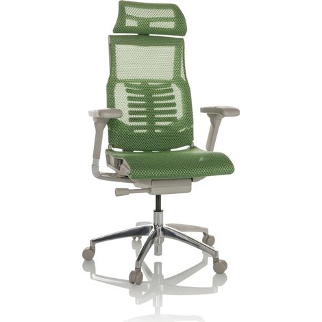 Chaise de Bureau Filet Chaise pivotante Ergonomique avec Soutien Lombaire Flexible, Vert, 652283 (1/5)
