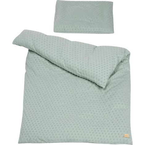 roba Biancheria da Letto per Bambini Lil Planet, 2 Pezzi, Motivo a Pois, Copripiumino 100 x 135 cm + Federa 40 x 60 cm, Cotone Certificato GOTS e Oeko-Tex 100, Verde (1/5)