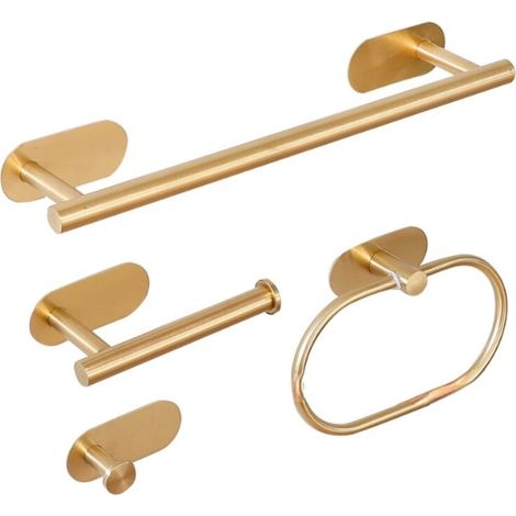 Set mit 4 selbstklebenden Handtuchhaltern aus Edelstahl 304 (gold)