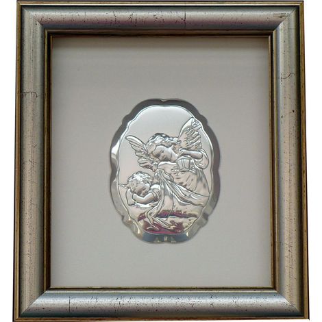 Imagen Ángel de la guarda con una linterna en un marco detrás de un cristal Tamaño: 15x17cm SKU: BC6298/2G