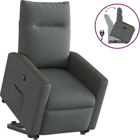 Relaxsessel mit Aufstehhilfe Dunkelgrau Stoff