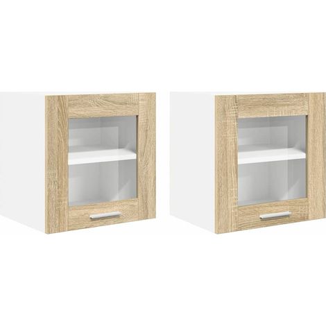 Mueble colgante con puerta 2 pcs Roble Sonoma 40 x 31 x 40 cm vidaXL