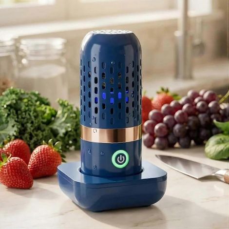 Nettoyeur ioniseur pour fruits et légumes avec technologie Oh-Ion, nettoyant pour fruits, légumes, viande, riz et ustensiles (bleu) (1/5)
