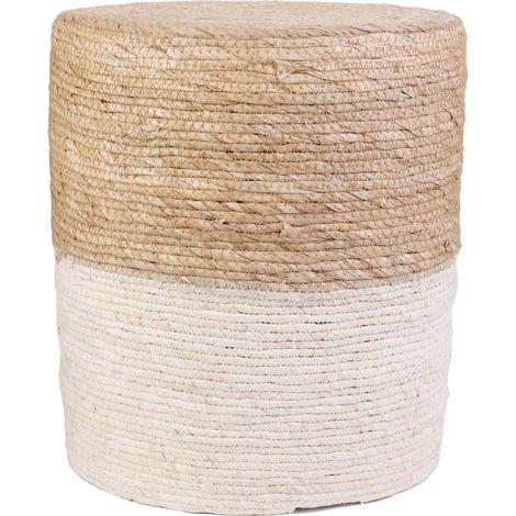 Pouf tresse beige 35x41x35 cm
