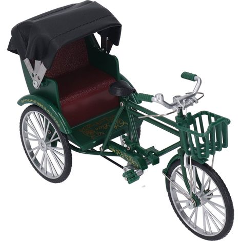 Cyclette Vintage Miniature en Alliage à 3 Roues, Décoration Bureau Rétro Vert (1/5)