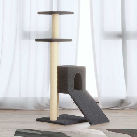 vidaXL Rascador para gatos con postes de sisal gris oscuro 92 cm (1/5)