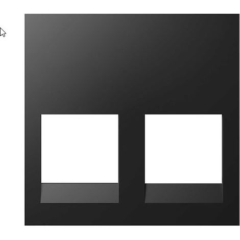 Placa plana con guardapolvo para 2 conectores RJ45 con clipaje Keystone I, II, ATT y Avaya negro SIMON 40000089-038
