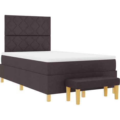 Cama tipo Box Spring Marrón oscuro 120 x 190 cm tela vidaXL (1/5)