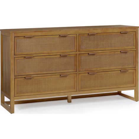Teamson Home Hatteras Chest of Drawers 6 Drawer Bedroom Dresser, Natural (1/5)