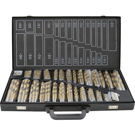 TolleTour Surtido de 230 brocas HSS TiN para acero, hierro fundido, madera y plástico (1/5)