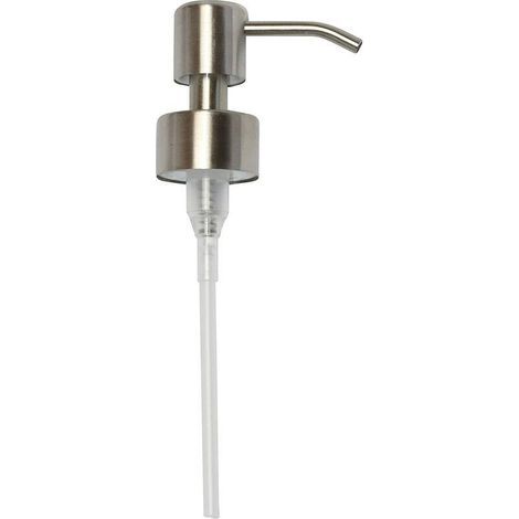 Bomba de repuesto para dispensador de jabón, 28 mm, acero inoxidable cepillado, compatible con modelos estándar. (1/4)