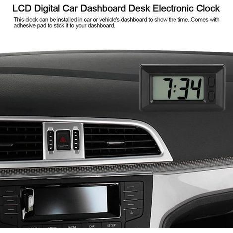 (Schwarz) Digitaluhr – FDIT – LCD – Auto-Armaturenbrett – Büro – Kompakt und tragbar (1/4)