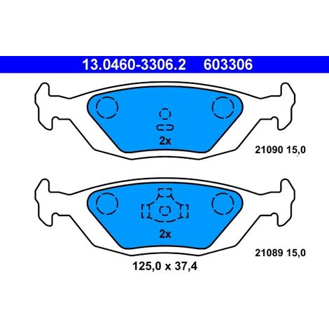 Kit de plaquettes de frein, frein à disque ATE 13.0460-3306.2 SAAB 3342534