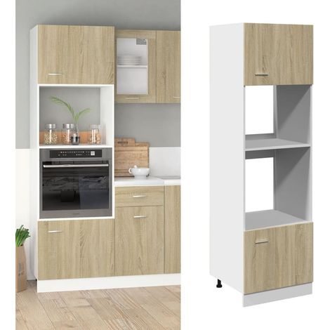 Mikrowellenumbauschrank Lyon Sonoma-Eiche 60x57x207 cm Holzwerkstoff