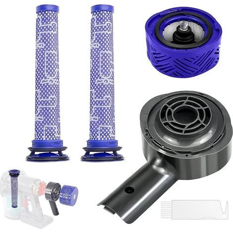 Cubierta trasera del motor + filtro HEPA trasero + juego de filtros de repuesto para accesorios Dyson V6 DC58 DC59 DC61 DC62 DC74 (1/4)