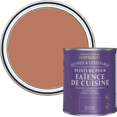 Peinture Rouge Résistante à l'eau pour Faïence de Cuisine, Finition Satinée - Sienne 750ml (1/5)