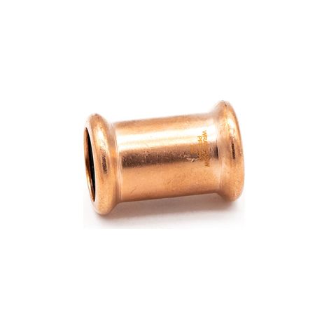 Copper Press Fitting Slip Coupler 22mm for Water & Gas Use (1/2)