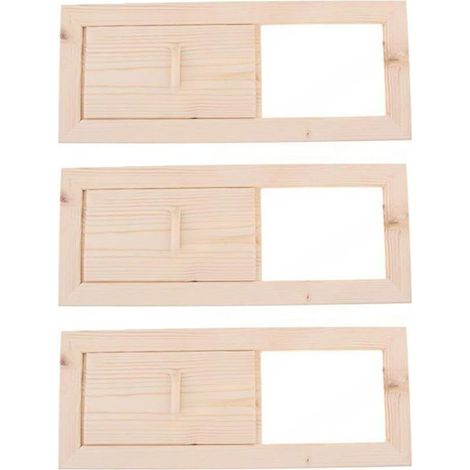 Lot de 3 volets d'aération pour sauna en bois de pruche de qualité supérieure pour salles de spa – Contrôle de l'air d'échappement 34 x 13,5 cm (1/5)