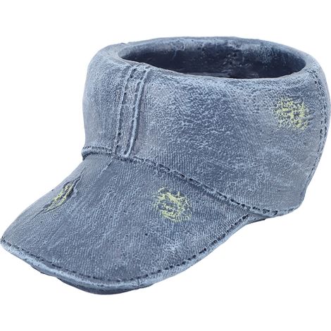 Pot de Fleur Chapeau de Cowboy Bleu Rétro en Résine pour Décoration de Jardin (1/5)