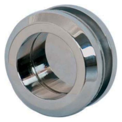Runder Doppelschalengriff für Glastür - Durchmesser 58 mm - Glänzender Chrom