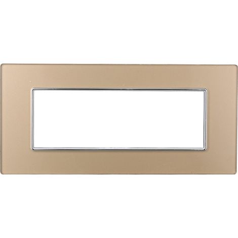 ETTROIT AN84611 Plaque en Verre Série Lune 6P Couleur Or Compatible avec Bticino Axolute