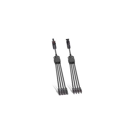 Connettori a Y per pannelli solari, 1 coppia di connettori paralleli per pannelli solari, da 1 a 4 splitter, kit di attrezzi per derivazione cavi per pannelli solari - Crezuo
