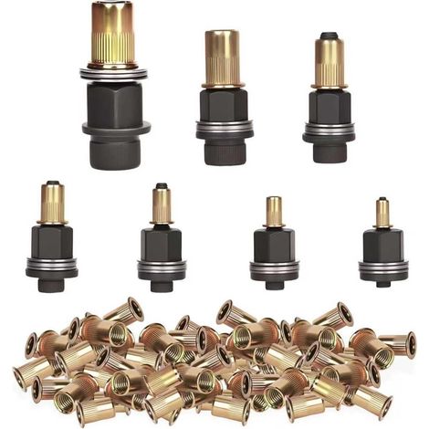 7-teiliges Nietzangen-Set mit 70 Nietmuttern für M3, M4, M5, M6, M8, M10 und M12 (1/5)