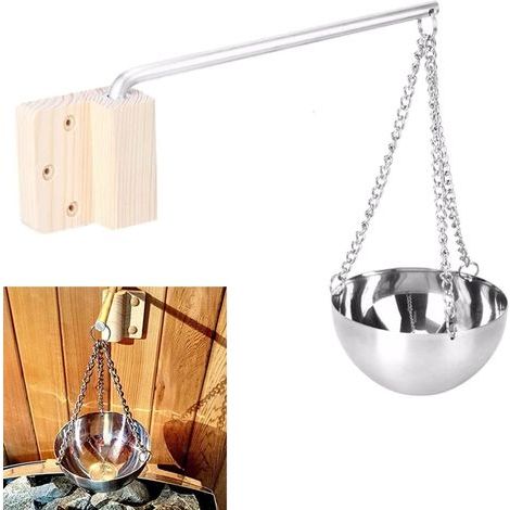 Bol D'arôme Sauna, 350 ML Inox Bol D'arôme Sauna Accessoires Sauna Bol Pour Spa Sauna Bol de Vaporisation Suspendu Bol Tasse Huile Essentielle Bol Sauna Accessoires D'ambiance (1/5)