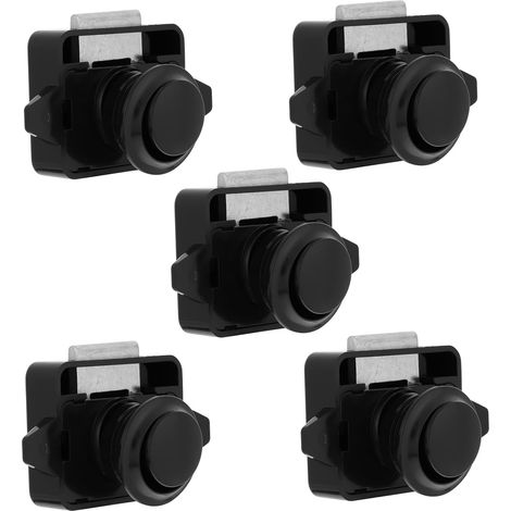 Lot de 5 verrous à bouton, poussoir en alliage zinc et ABS, camping (1/5)