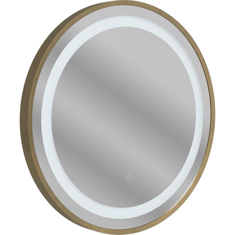 Signature Ava Round Front-Lit LED Bathroom Mirror with Demister Pad 600mm Diameter - Brushed Bronze (1/2)