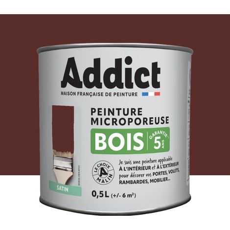 Peinture Bois Microporeuse Addict Rouge Basque Satin 0,5 L (1/2)
