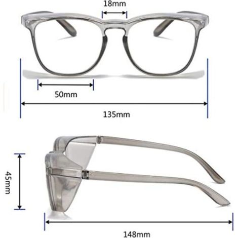 Lunettes de sécurité : lunettes de protection anti-buée et coupe-vent avec écrans latéraux, ，dessus lunettes de travail ou personnelles. (1/3)