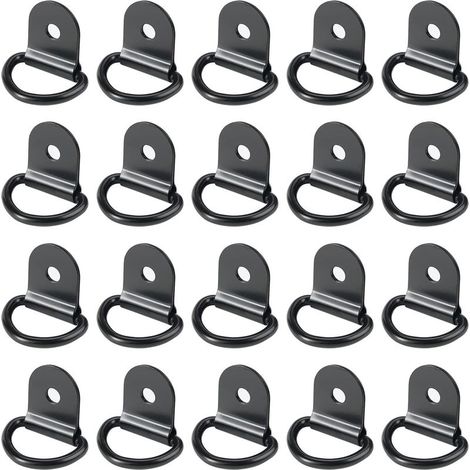 20 pièces Anneaux D'arrimage,Anneaux d'arrimage,Anneau Arrimage INOX,remorque d'anneau Montage d, Anneau d arrimage Rond pour Pliable avec Verrouillage de Charge dans Les Voitures(36 x 25 mm, Noir) (1/5)