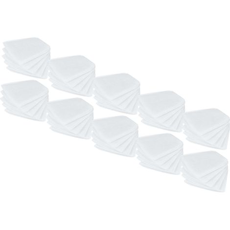 vhbw 50x Filtres fins compatible avec Makita CL183  CL106D, Maktia BCL180, DCL180, CL183D aspirateur - Filtre en toison blanc (1/5)