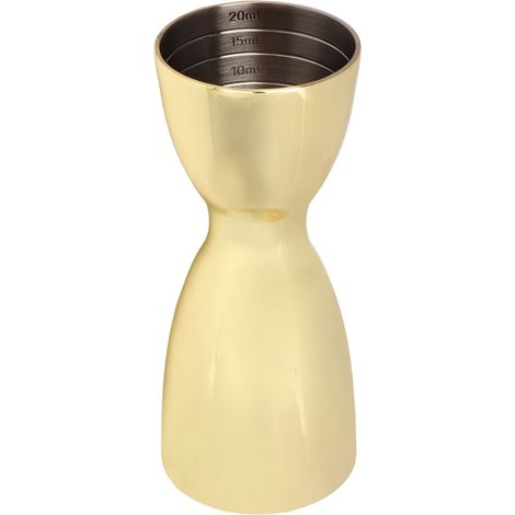 Double jigger cocktail en acier inoxydable doré, verre doseur vin en forme de U pour barman, mesure double usage bar.