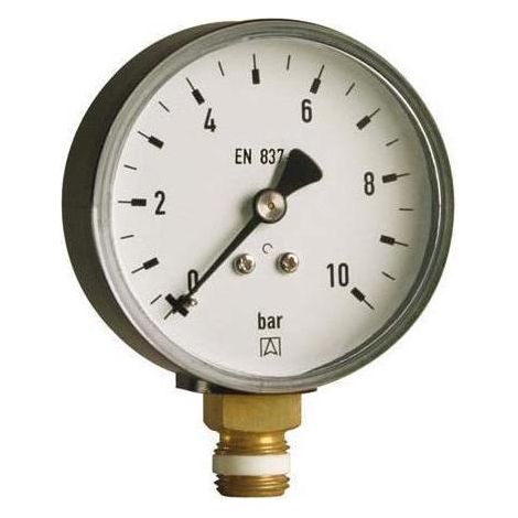 Afriso Manometer 0-10 bar, senkrecht 63564 Gehäuse 80mm Durchmesser, 1/2" Anschluss (1/5)