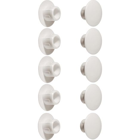 cyclingcolors 10x tappo chiusura plastica nero bianco grigio marrone mobili inserto cappuccio copriforo fori (Ø8.5mm/bianco RAL 9010) (1/2)