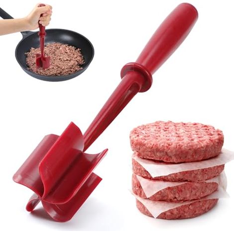 Hachoir à viande - Déchiqueteur de viande hachée - Presse à hamburger - Rouge (1/5)