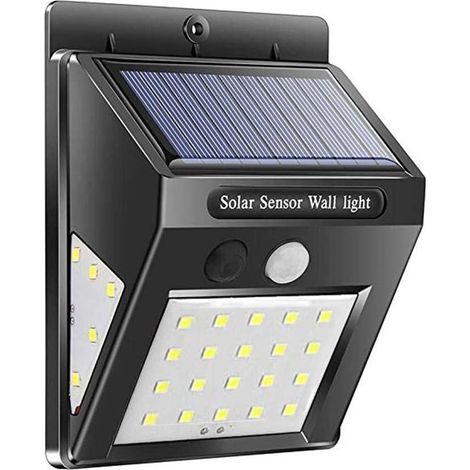 Lampe LED solaire d'extérieur pour garage, 1 200 mAh, avec capteur PIR, 20 LED SMD 2835 COB, éclairage de porche (1/5)