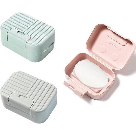 Set di 3 porta sapone da viaggio - Contenitore portatile per sapone - Materiale PP ecologico ad asciugatura rapida, adatto per casa, bagno, escursioni, viaggi di lavoro, campeggio e altre attività all (1/5)