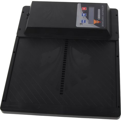 Porte automatique poulailler USB 3-en-1 capteur lumière télécommande minuterie ouverture horizontale noir (1/5)