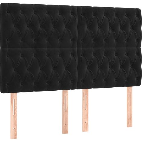 Maison Exclusive - Cabecero Terciopelo Negro 144x7x118/128 cm (1/5)