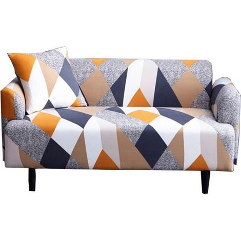 235-300cm Housse de canape 4 places avec accoudoirs, Housse de fauteuil et canape, extensible, Couverture de Canapé 4 places Jaune (1/4)