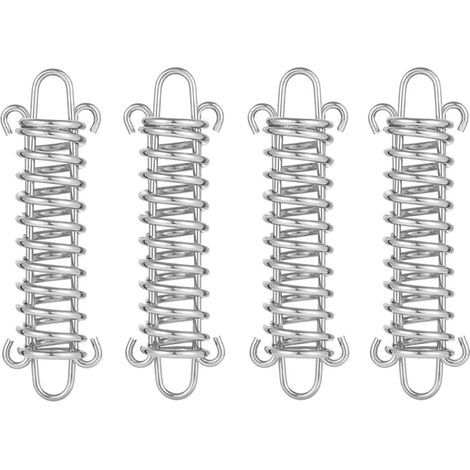 4 pezzi Fibbie a molla per tenda Molla in acciaio per tenda da sole Corda per tenda resistente Fibbia per corda da tenda Kit di fissaggio per vela da giardino Tenditore Accessori per tende da viaggio