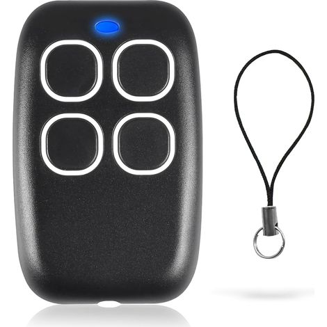 Garage door remote control, garage door opener, electric gate fob with 4 buttons for cloning electric windows and doors, electric cars, pump nozzles, electric doors and more