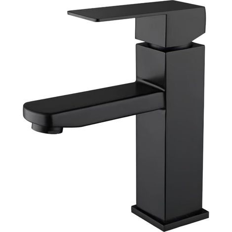 Mitigeur de Lavabo, Robinet Salle Bain Noire, Robinet de Lavabo Eau Chaude et Froide, Robinet de salle de bain, Chaude et Froide Réglable de Mitigeur lavabo pour Salle bain lavabo et Lavabo (1/4)